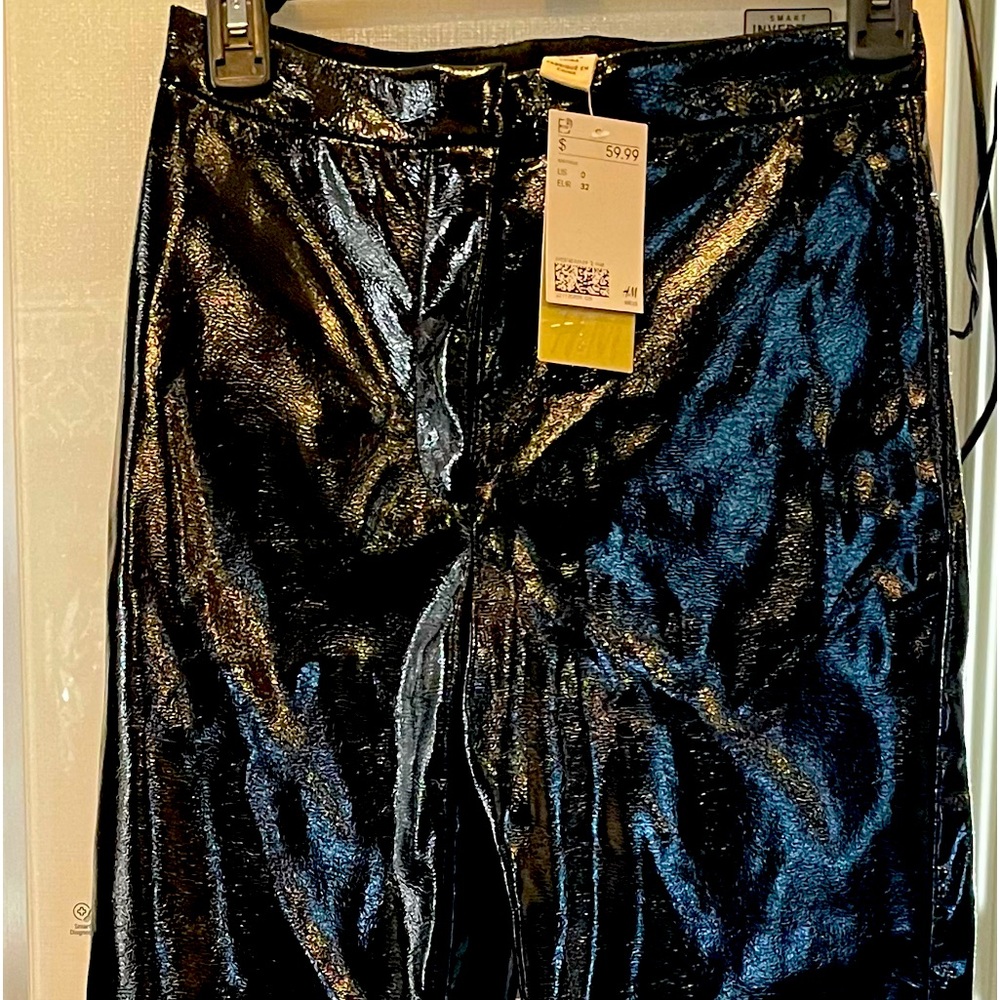 NWT H&M Ladies Faux Leather Wide Leg pants